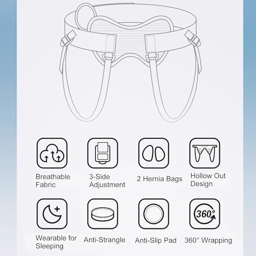 Faja para hernia inguinal unisex ajustable con almohadillas miniatura 6