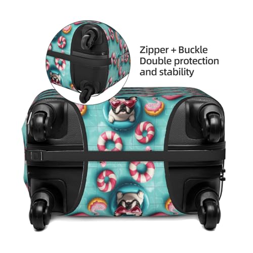 Luggage Cover Protector - Cute French Bulldog A Print Fit 29-32 Inch Suitcase Covers for Luggage3
