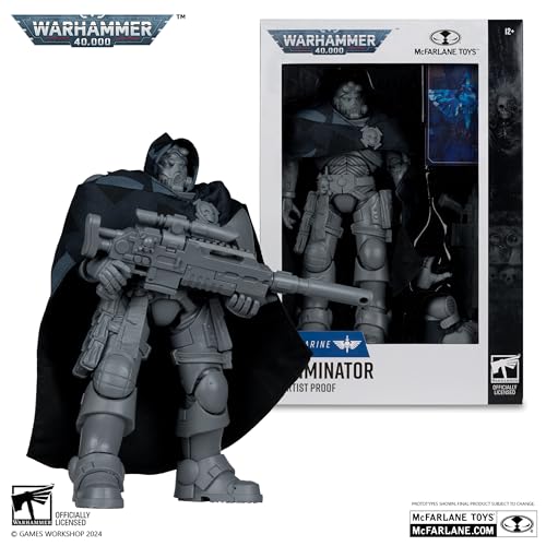 McFarlane Figura Space Marine Eliminator Artist Proof de Warhammer 40000, Videojuego Online, Escultura para Pintar articulada de 18 cm, Wave 9, Bizak (64380964)