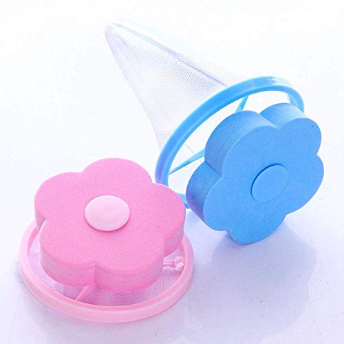 ADAKASI-Washing-Machine-Floating-Lint-Polyester-Mesh-Bag-Net-Pouch-Hair-Catcher-Lint-Catcher-Hair-Filter-for-Household-Tool-Random-Colour-2-Pieces
