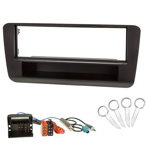 Mascherina 1 DIN Autoradio Per Audi A4 Dal 2001 - Supporto Montaggio Nero, Adattatore Sound-way - Foto 10