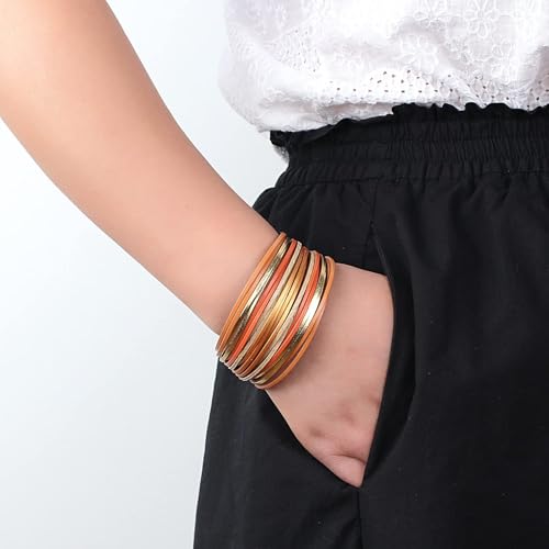 Image of Fesciory Leather Wrap Bracelets for Women, Boho Western Layered Jewelry | Layered leather cuff bracelets, Easy on and off, Boho western style, Daily wear, Gift for women
