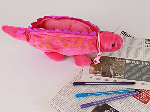 Image of Minache Women Animal Dinosaur Plush Stationery Pouch Pen Pencil Case Ladies Cosmetic Bag