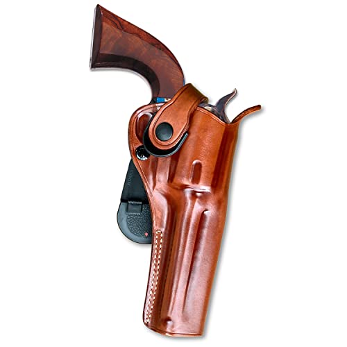 Masc OWB Leather Paddle Revolver Holster with Retention Strap, Fits Uberti 1873, .45 4-3/4-inch, Right Hand Draw, Brown #1841#