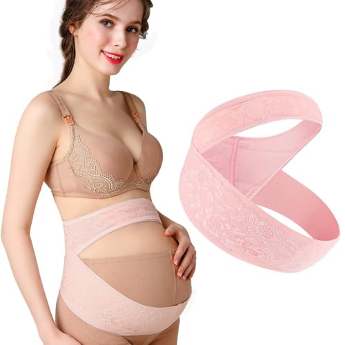Imagen de XFSRG Banda Soporte Prenatal Ajustable Faja Maternidad Encaje Sujetador Vientre Embarazo Cinturón Transpirable Cómoda Sostén Abdominal