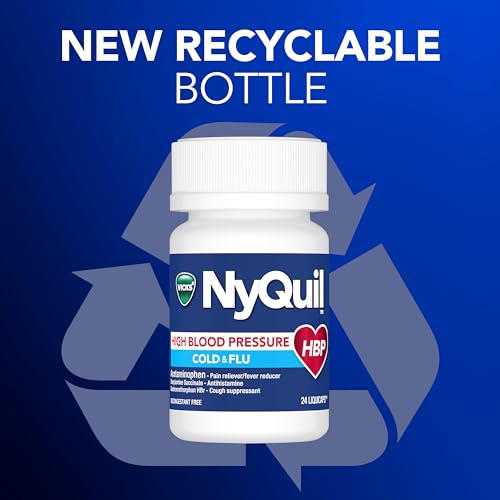 Vicks Dayquil & Nyquil High Blood Pressure Cold & Flu Relief Liquicap 48Ct Co-Pack, Powerful Multi Symptom Daytime & Nighttime Medicine For Cold, Cough thumb #10