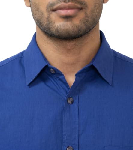 Image of Amazon Brand - INKAST Men Solid Cotton Shirt | Casual Wear | Basic Essential Plain Everyday & Office Wear | Full Sleeve | Regular Fit