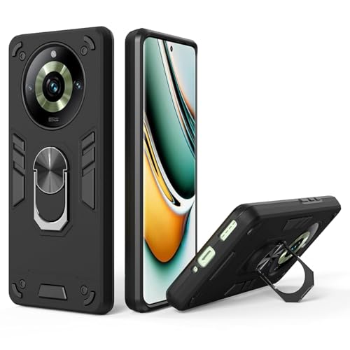 Image of NDCOM for Realme 11 Pro Back Cover | Realme Narzo 60 Pro 5G Back Cover | Realme 11 Pro Plus Back Case | with Ring Holder Kickstand