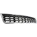 Evan-Fischer Bumper Grille compatible with Audi A4 02-05 Front Center Chrome Shell w/Black Insert