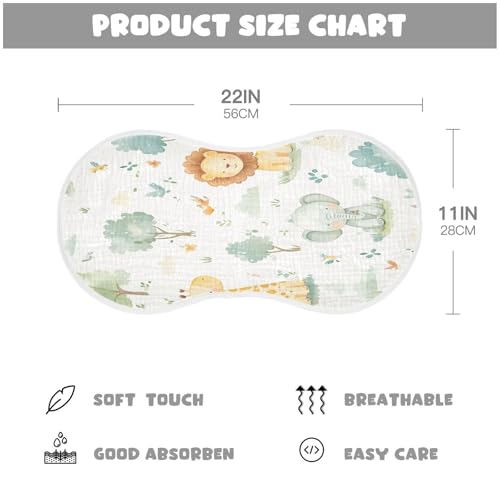 Cute Animals Plant Burp Cloths Cotton Baby Washcloths,Large 22x11in Burping Cloth Absorbent and Soft for Newborn Baby Boys and Girls,4 Pack4