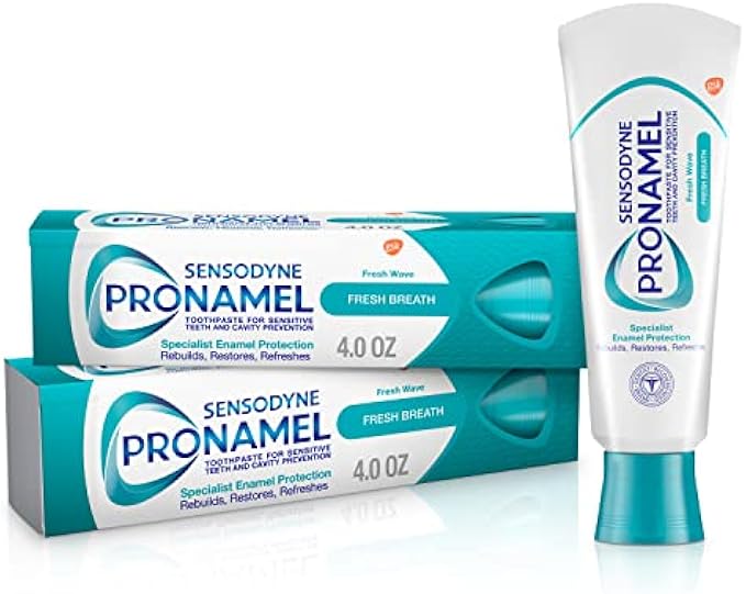 Sensodyne Pronamel Fresh Breath Enamel Toothpaste for Sensitive Teeth, to Reharden and Strengthen Enamel, Fresh Wave - 4 Ounces (Pack of 2)