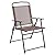 EMMA + OLIVER 6 Piece Brown Patio Garden Set with Umbrella Table and Set of 4 Folding Chairs