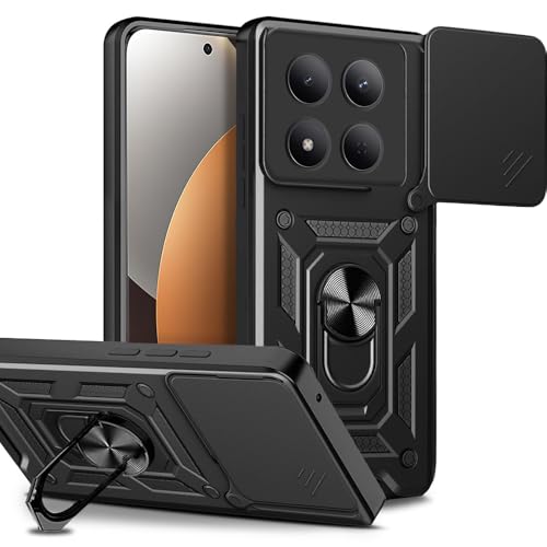 Image of AESTMO Tough Armor Redmi Note 15 Pro Plus 5G Bumper Back Case Cover | Ring Holder & Sliding Camera Shield Cover | 360 Degree Protection Back Case Cover for Redmi Note 15 Pro Plus 5G (Black)