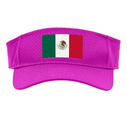 Mexico Mexican Flag Kids Men Hispanic Latino Women Mexico Sport Sun Visor, Youth, One Size, Pink