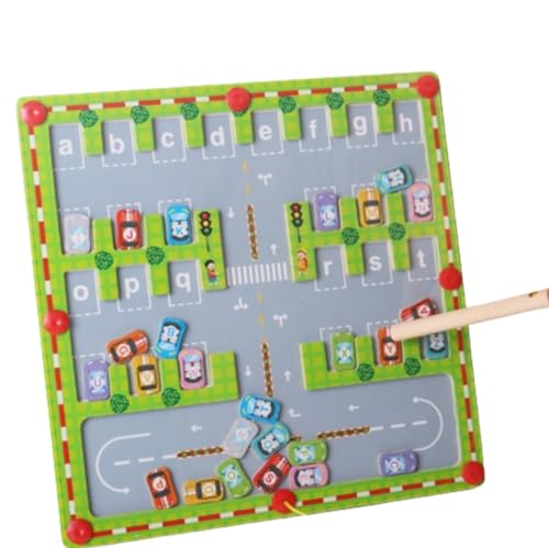 Geyaziu モンテッソーリおもちゃ 木製の磁気迷路ゲーム 色のマッチングと数の数え方を学びながら、幼稚園知育玩具 ウォーキングビーズ 木製カラー機構 磁気幼稚園知育玩具 教育的なおもちゃであり、3歳以上の赤ちゃんの誕生日ギフトとして最適です (アルファ