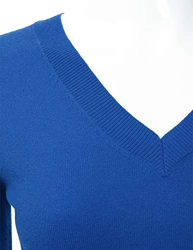 Image of EIMIN Women's Long Sleeve V-Neck Slim Fit Pullover Soft Knit Top Sweater (S-XL)