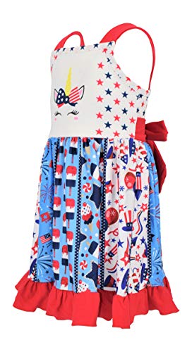 Unique Baby Girls 4th of July Patriotic Red White and Blue Unicorn Dress2