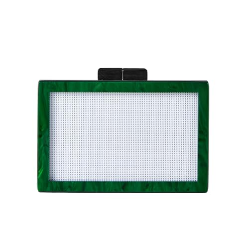 Image of RomanticDesign Women Acrylic Handbag Rattan Woven Pattern Square Box Crossbody Handbag Shoulder Bag Chain Purse