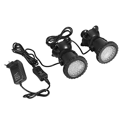 Aquarium RGB Projecteur Submersible étanche IP 68 LED Lumière sous-Marine Multicolore Dimmable Spot avec télécommande pour Aquarium Jardin Pond Piscine Fontaine...