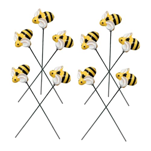 IMIKEYA 10個 小蜜蜂ガーデンステーク リアルな製園芸ピック 屋外園装飾に 風で揺れる羽根が生き生きとした雰囲気を演出 花壇 植木鉢用かわ