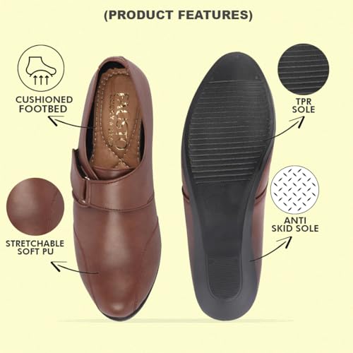 Image of FAUSTO Women's Outdoor Fashion Hook and Loop Platform Heel Wedges