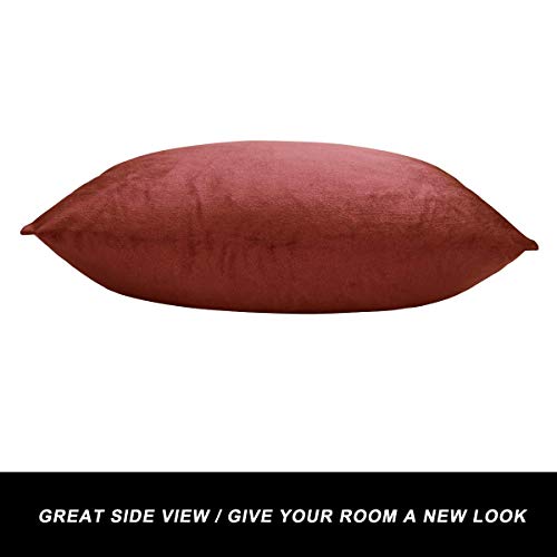 Image of GIGIZAZA Decor Throw Couch Pillow Covers,Burnt Orange Sofa Cushion Pillow Covers,Velvet Pillow Cases 24 x 24inch