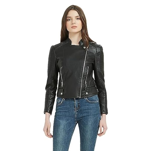 Adhdyuud Vrouwen Zachte Motorfiets Faux Lederen Jassen Herfst Lange Mouw Biker Streetwear Zwart Basic Jas