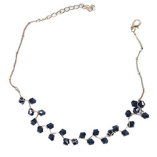 Preisvergleich Produktbild Homeofying Mode Frauen Mädchen Einstellbare Faux Kristall Choker Halskette Partei Schmuck Geschenk Choker Kragen Y Halskette Für Frauen Männer Schwarz