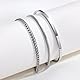 Armband Herren Silber Edelstahl - Silberarmbänder 2 Stück Set Dünne Armbänder für Männer Frauen Hochwertige Cuban Link Schlangenarmband Komfortables Armkette Geschenke für Freund Sohn Papa (Silber-3)