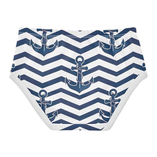 Cotton Girls Underwear Toddler Navy Blue Anchor White Blue Cute Panties Girl Bright Briefs Underpants 2t2
