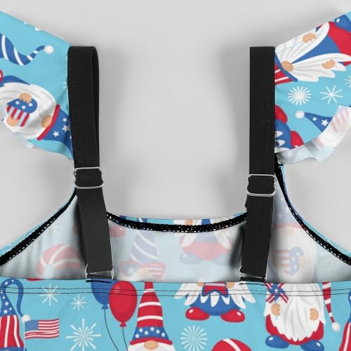 Image of Girls One Piece Swimsuit Lovely Cute Animals Ruffles Swimwear Bathing Suits 3-12 Years