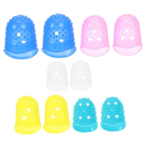Hohopeti Silicone Finger Protectors 5 Sizes 20pcs Chopping Guard Hot Glue Finger Protectors for Guitar Paperwork Cutting Office Tasks