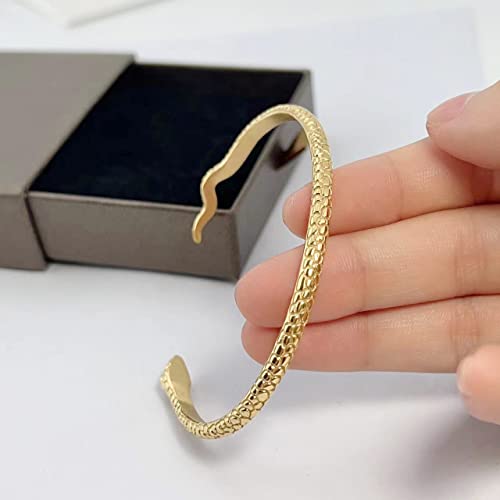 14K Gold Bracelets for Women Snake Cuff Bracelet for Women Open Bangles Bracelets for Women Friendship Gift3