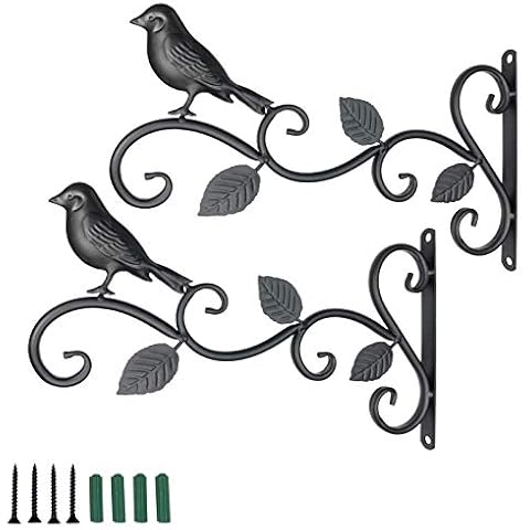 HEVERP Hanging Plant Bracket, 2 Pack 11.8" Metal 3D Bird Plant Hooks, Feeders Hook, Hangers for Flower Cover