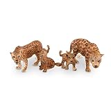 Toymany 4PCS Realistic Leopards Figurines with Leopard Cub, 2-5" Plastic Jungle Animals Figures Fami