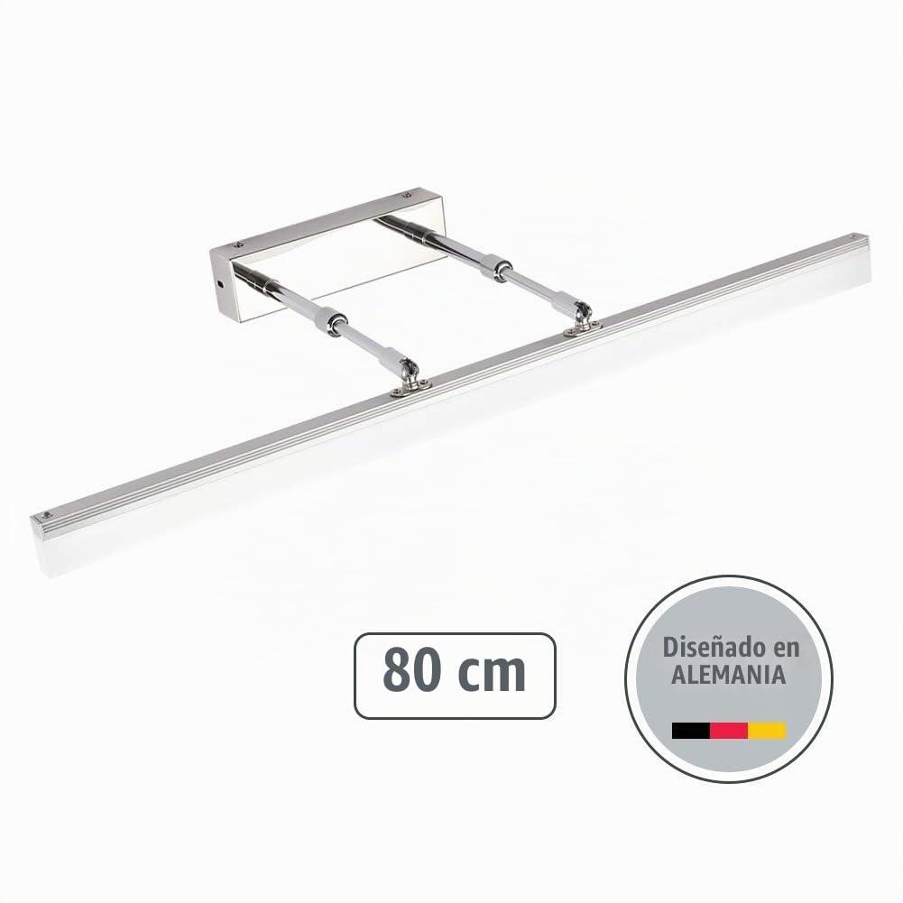 Klighten Lámpara de Espejo LED 18W para Armario y Baño - IP44 5500K Anti Niebla - Acero Inoxidable 180° Giratorio