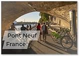 Fahrräder zur Miete unter Pont Neuf Brücke am Seine-Ufer, Kühlschrankmagnet