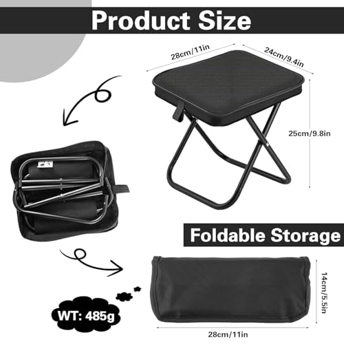 Image of Outdoor Folding Handbag Stool - Mini Portable Camping Chair for Fishing, Camping, Boiling Tea, and Outdoor Activities