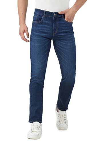 Image of INKD Men's Slim Fit Jeans - Mid-Rise | Cotton Blend | Contrast Stitch | Stretchable Fabric | Classic 5 Pocket Styling | Men's Bottomwear (Available in Plus Sizes)