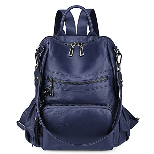 Image of Uromee Travel Backpack Purse for Women Vegan Leather Ladies Fashion Tassel Shoulder Bag Convertible