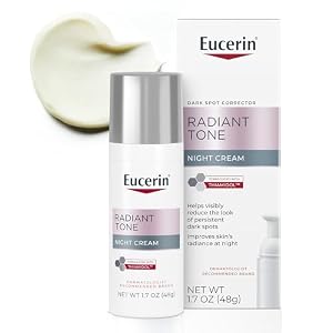 Eucerin Radiant Tone Night Cream, Dark Spot Corrector with Thiamidol, Night Moisturizer for Face, All Skin Types, 1.7 Oz Bottle