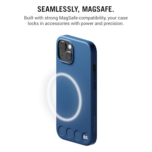 Image of DailyObjects iPhone 15 Stack Classic Magnetic Case Cover | Compatible with Magsafe | Camera & Body Protection | Shock /Scratch Proof| Dual Hybrid Protection | Wireless Charging - Indigo Blue