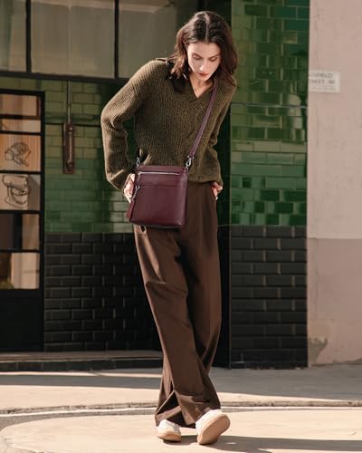 befen Genuine Leather Crossbody Purses for Women, Womens Medium Cross Body Bags Handbag Shoulder Purse with Adjustable Straps2