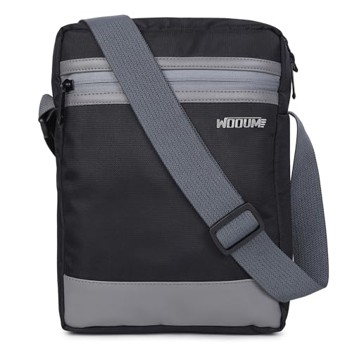 Wooum Messenger Crossbody Bag for Men with Adjustable Shoulder Strap, Sling Bag for Men with Smooth Zippers & 4 Pockets, Durable Waterproof PVC Polyester Messenger Bag for Travel, Office & Daily Use
