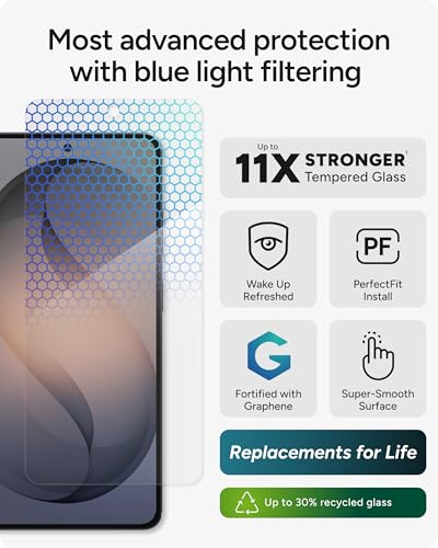 Image of ZAGG Glass XTR5 Samsung Galaxy S26 Ultra Screen Protector - 11x Stronger Graphene-Infused Tempered Glass, Blue Light Filter for Better Sleep, Anti-Reflective, InvisibleShield, Easy Installation
