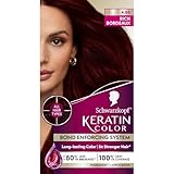 Schwarzkopf Keratin Permanent Hair Dye Cream, 4.8 Rich Bordeaux, Professional Quality Color for Up to 100% Gray Coverage, Bond Enforcing System