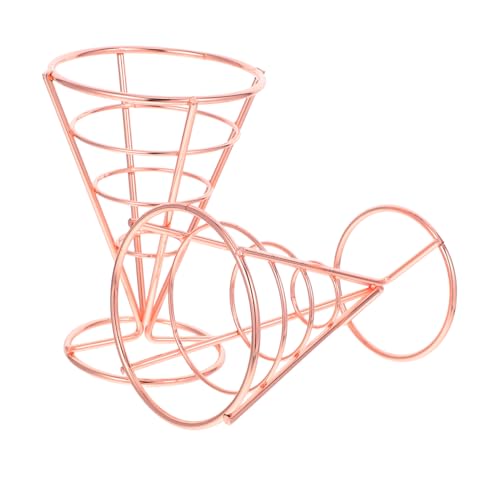 ABOOFAN 2Pcs French Fry Stands Cone Wire Snack Basket Appetizer Serving Racks for French Fries Fried Chicken and Snacks Stylish Display for Home Restaurant