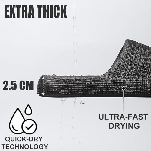 Image of FINLEEO Shower Sandals with Drainage Holes - Quick Drying Bathroom & Gym Slippers for Men and Women
