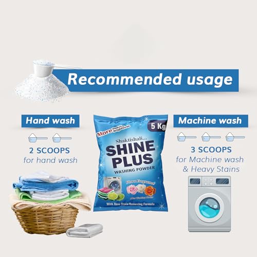 Image of Detergent Washing Powder 5 kg | New Advanced Laundry Detergent Powder | Dissolves Easily | Long Lasting Fragrance