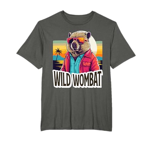 Australian Wombat Retro Kostüm Lustige Beuteltier Wombats T-Shirt